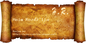 Heim Rozália névjegykártya